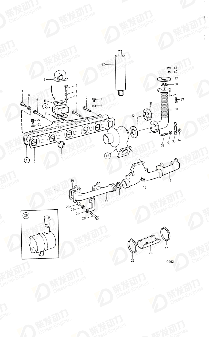 VOLVO Connecting pipe 847260 Drawing VOLVO Connecting pipe 847260 Drawing